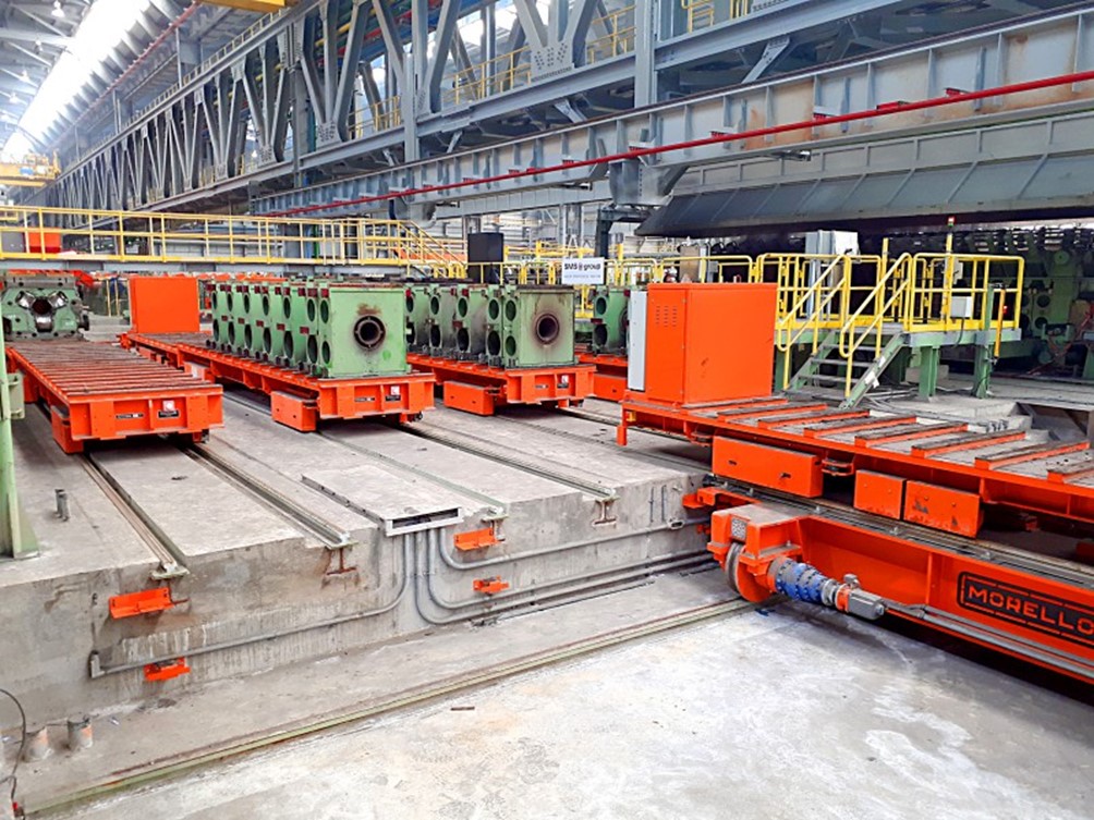Sistema automatico per muovere gabbie di laminazione SRM – 65 t + 100 t