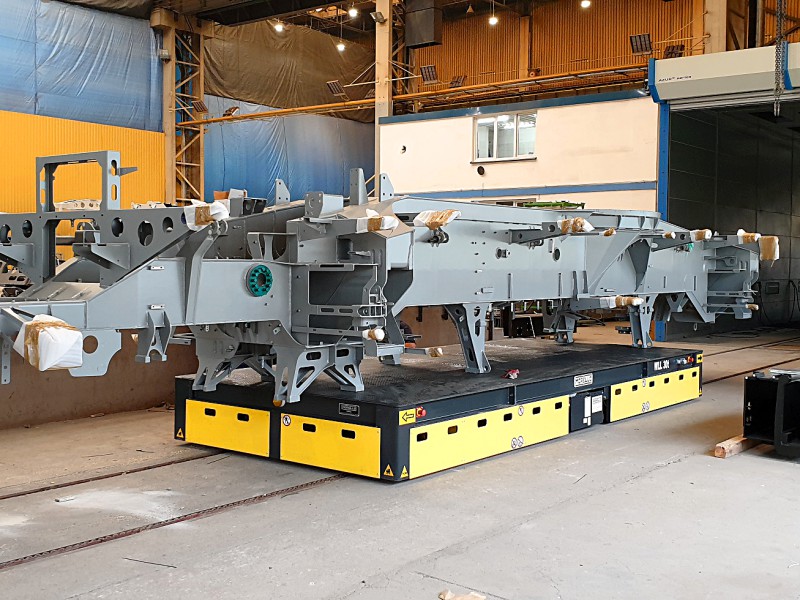 carrelli semoventi per carichi industriali su rotaie