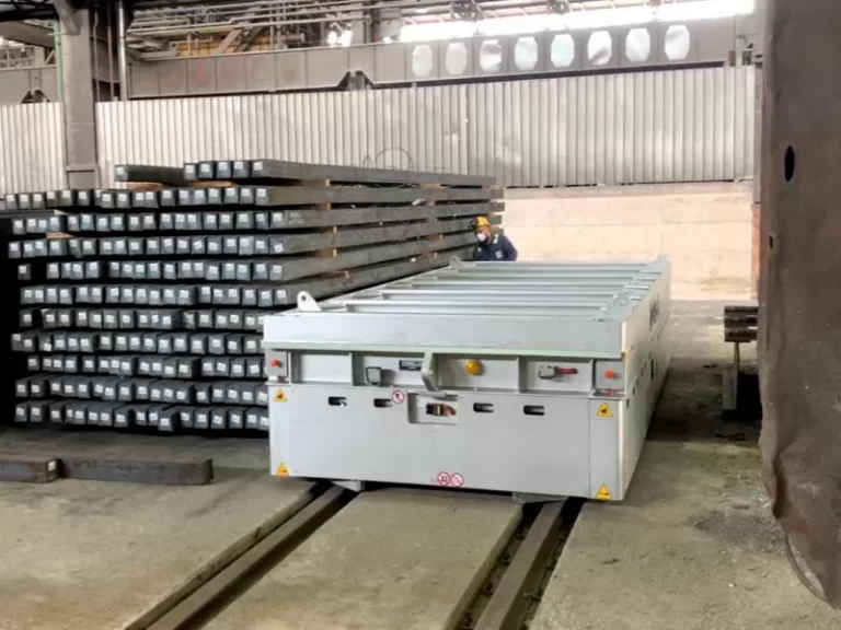 200 t - carrello a batteria trasferimento billette a caldo per acciaierie - sba 200-4